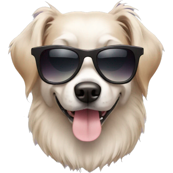 À dog with sunglasses emoji