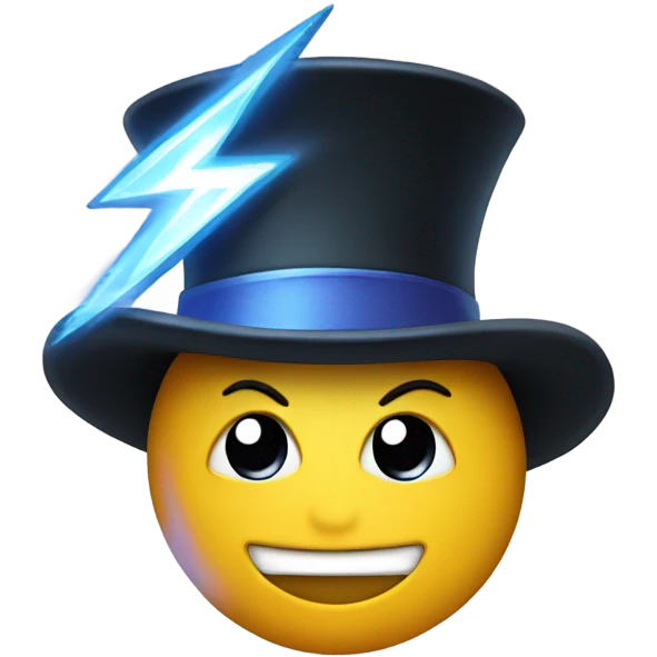 A light bolt with hat magician  emoji