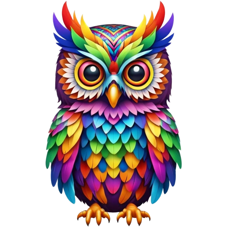 Flamboyant rainbow owl emoji