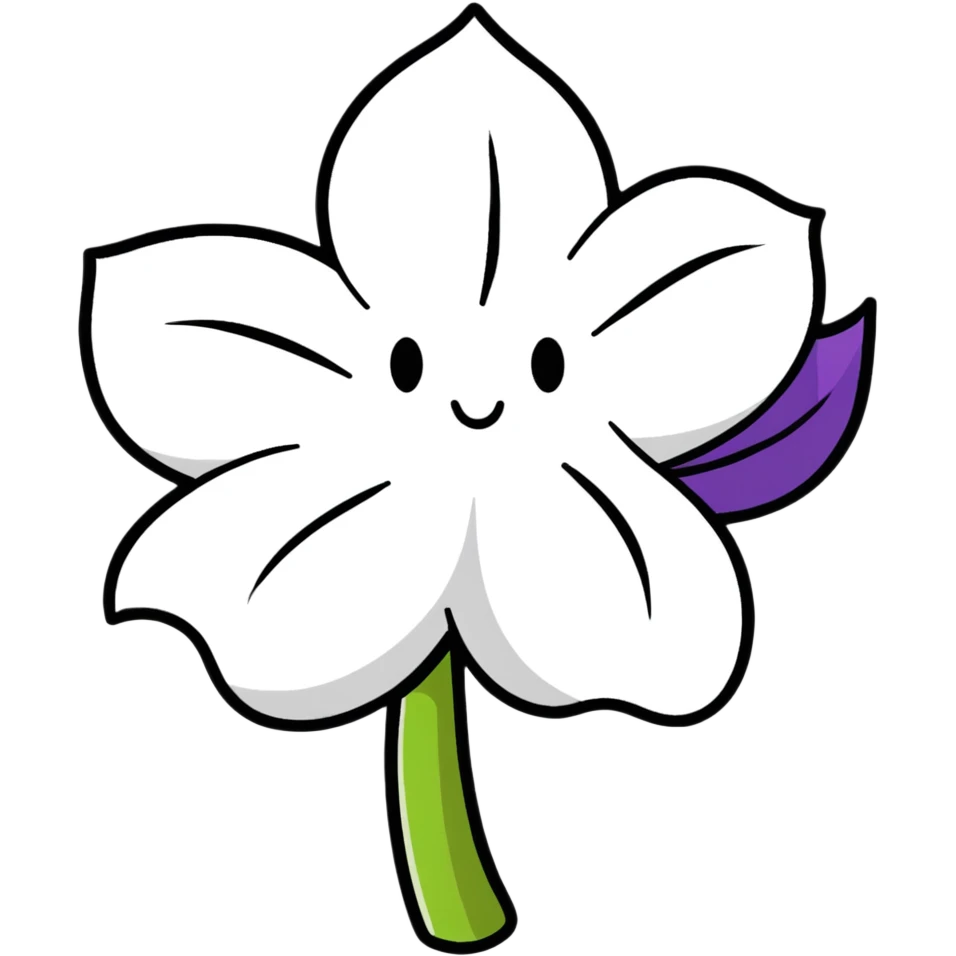sad flower with a sad face emoji