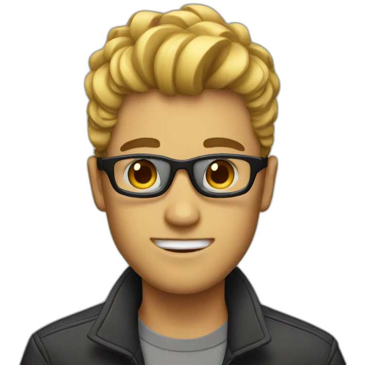 A guy with a cool hairstyle emoji