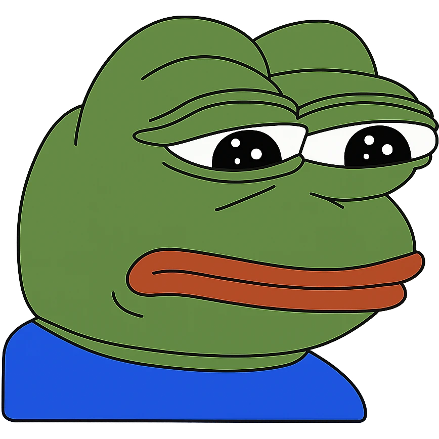 neutral Пэпэ meme with a blank expression emoji
