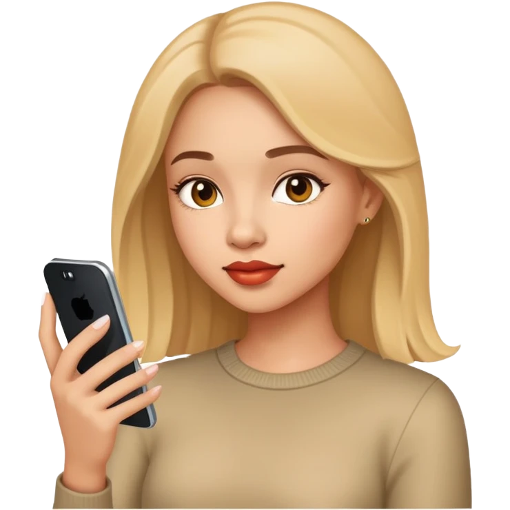 beautiful girl use’s phone emoji