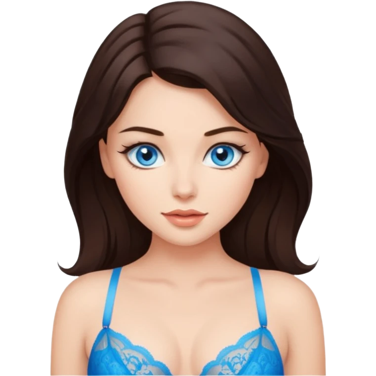 Sexy Brunete blue eyes bent over in lingerie emoji