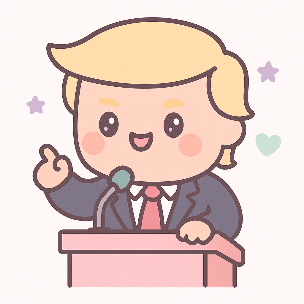 Donald Trump speaking at a rally emoji