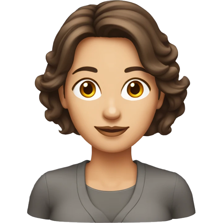 Femme 50 ans brune cheveux mi-long emoji