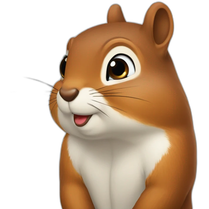 the squirrel folded her plump lips for a kiss emoji