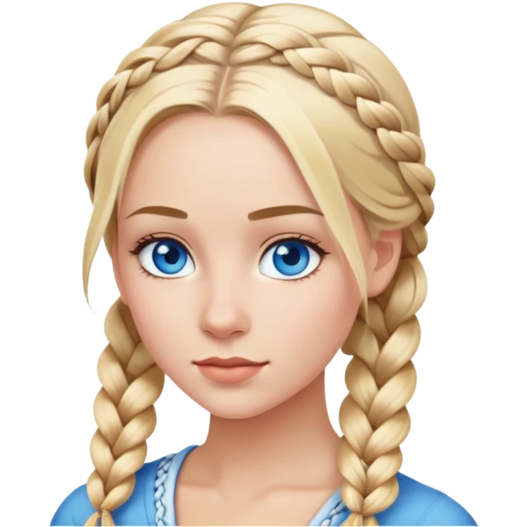 Hot young blonde with braided hair and blue eyes emoji