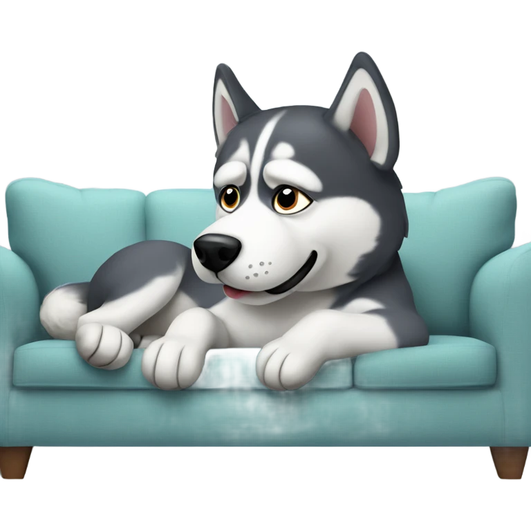 Husky on couch emoji