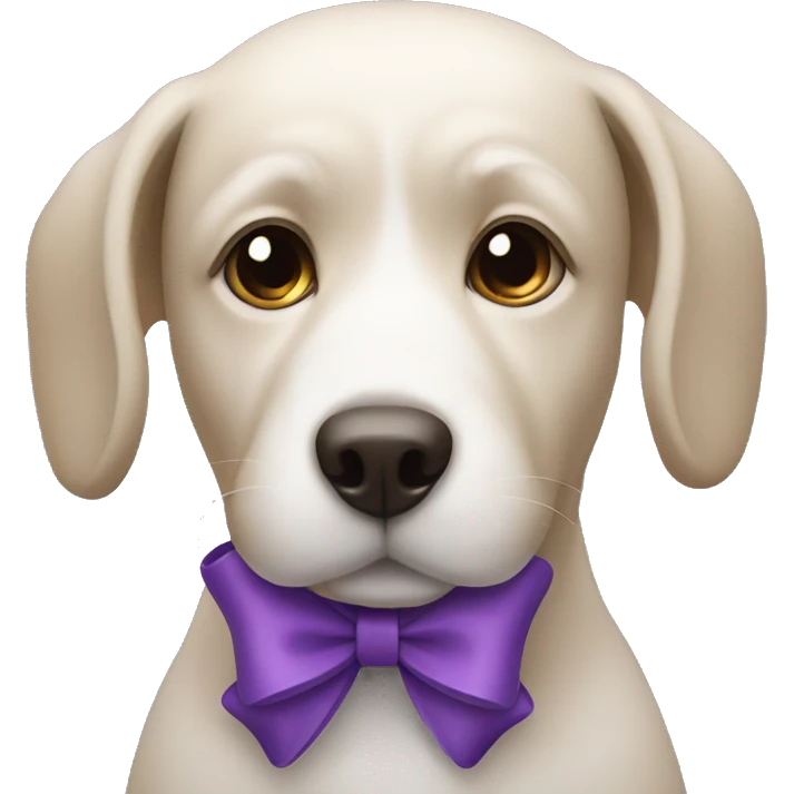 Dog with a purple bow  emoji