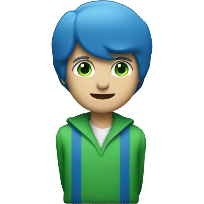 generate blue with green fla emoji