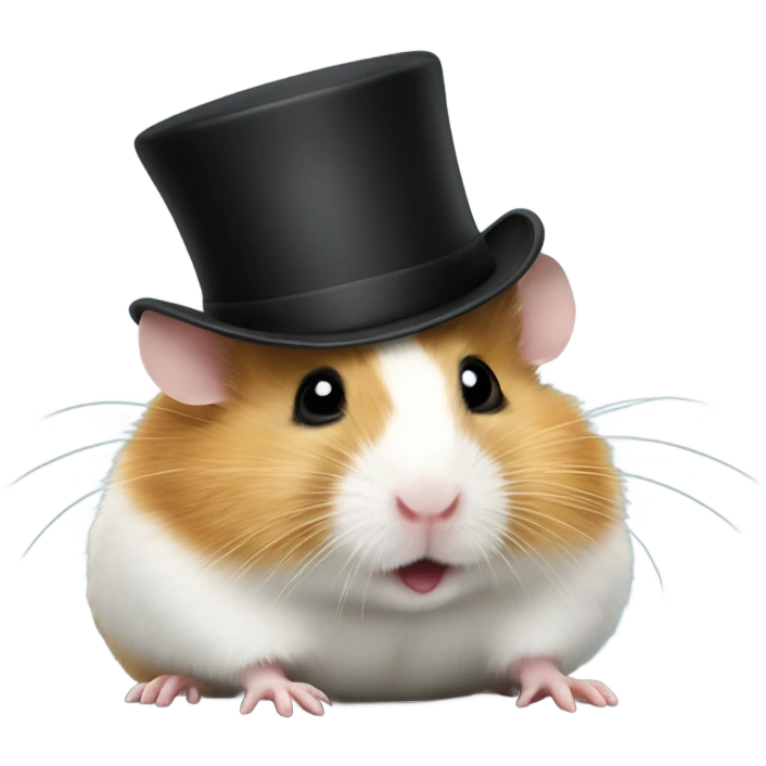 Hamster wearing a top hat emoji