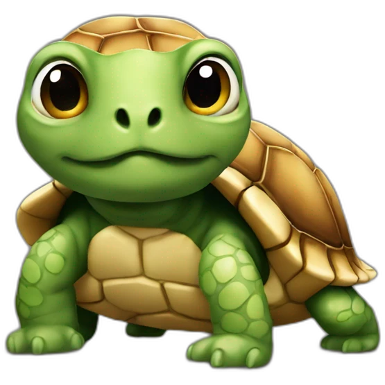 Tortue sur un chat emoji