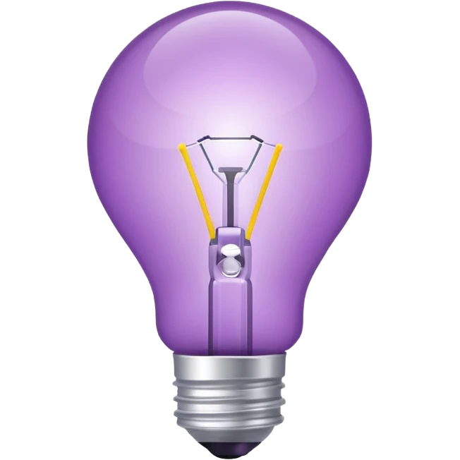 Create a creative light bulb icon in shades of purple. Make it look like a design or digital project idea, with subtle colorful lines or accents inside or around the bulb to show innovation and creativity. Keep it clear and visually appealing.
 emoji