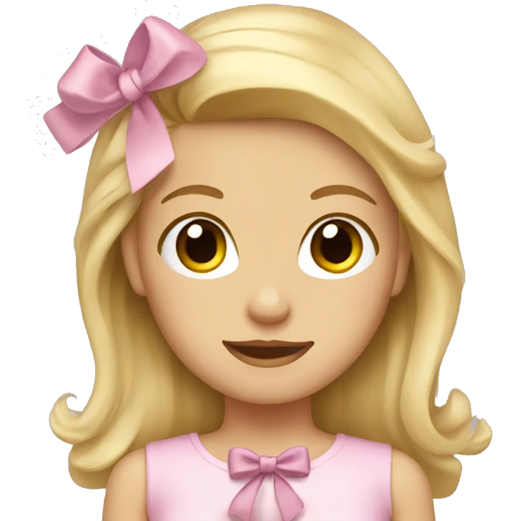 Blonde girl with bow emoji