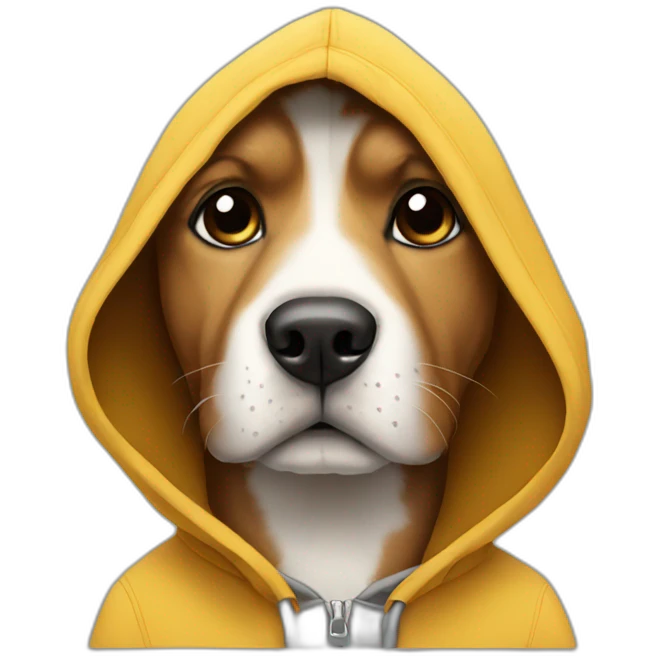 Dog wearing a hoodie  emoji