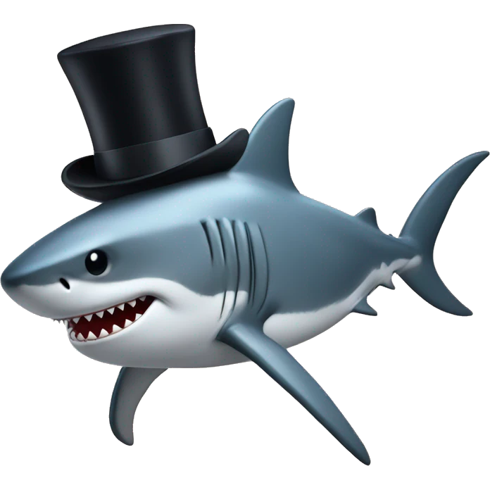Shark with a top hat emoji