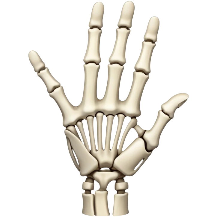 Skeleton hand with index middle and thumb fingers out emoji