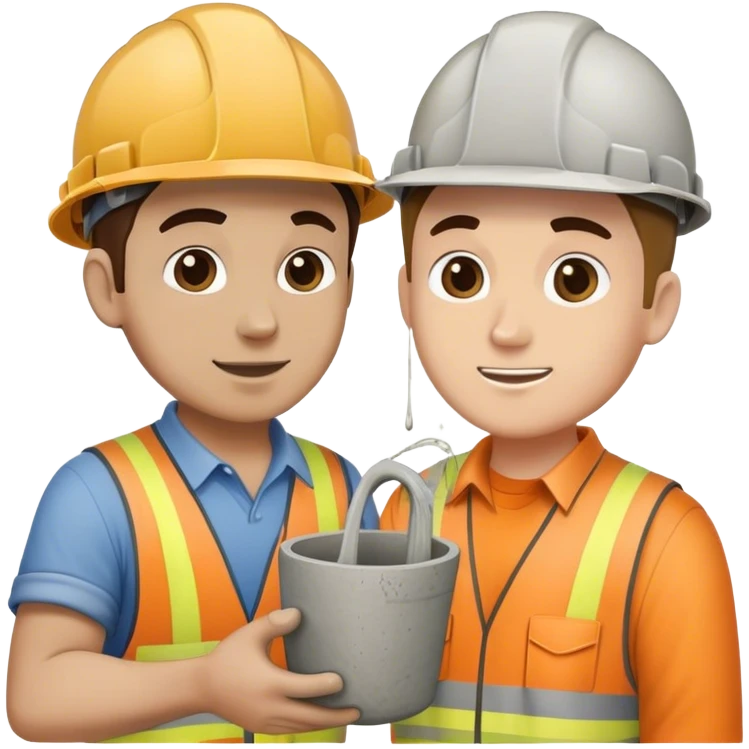 Construction guy pouring concrete on someone emoji