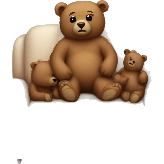 Cute bears cozy on a couch emoji