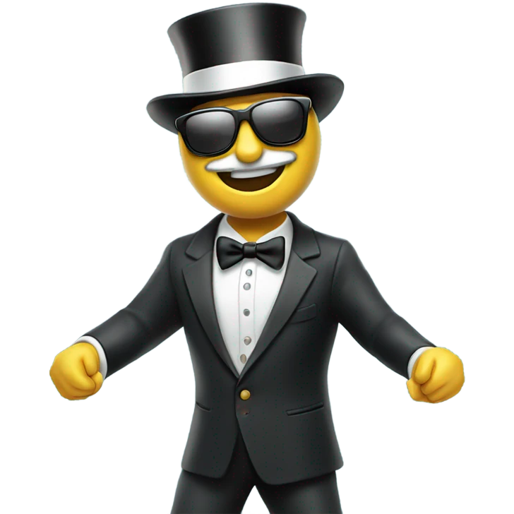 monopoly man celebrating in sunglasses, full body emoji