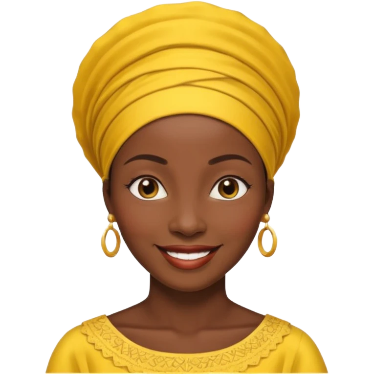 AFRICAN mother wearing gele, smiling emoji