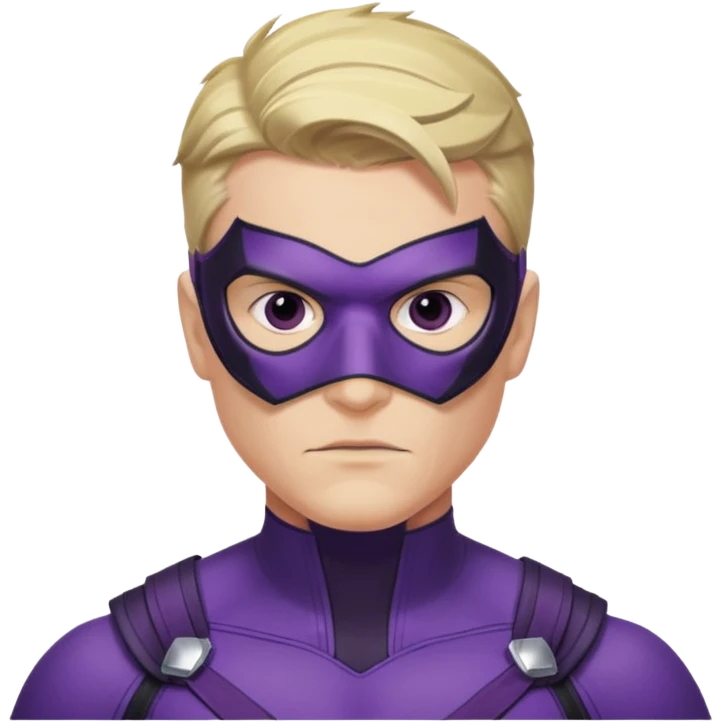 hawkeye marvel superhero with iconic purple mask headshot emoji