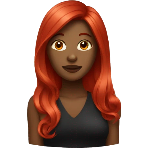 a long red haircut on a black woman emoji