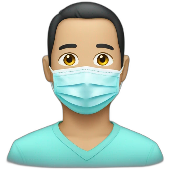 Johny Ive wears a black surgical mask emoji