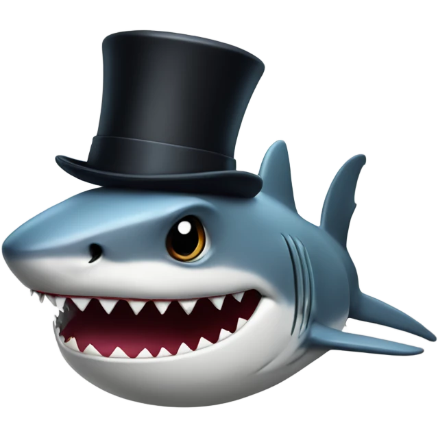 Shark with a top hat naked emoji