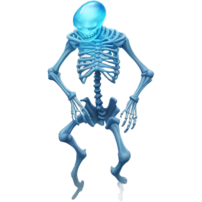 Water skeleton & fire skeleton emoji
