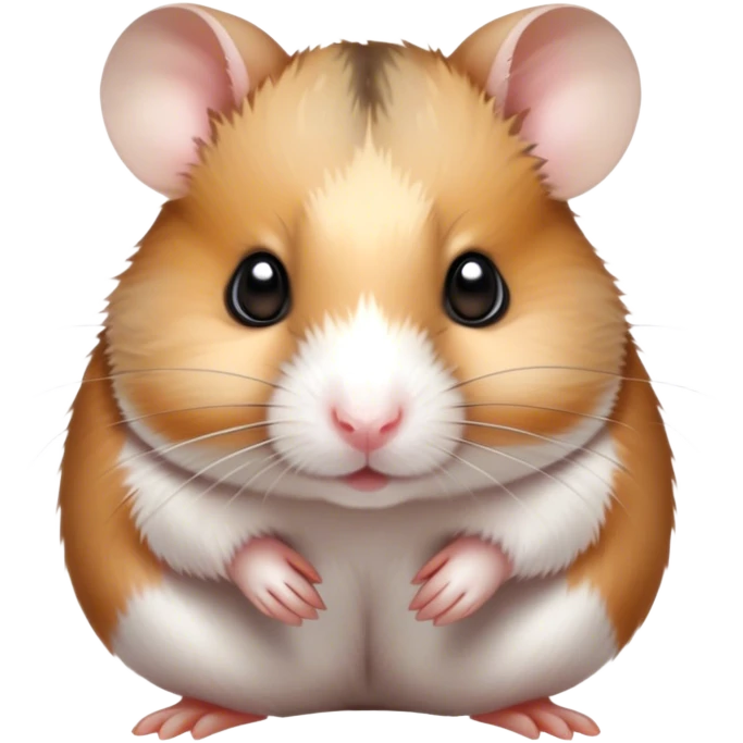 Cinematic Noble Brown and White Banded Hamster Portrait Emoji, Poised and regal, with a tiny, compact build and a uniquely patterned fur of warm brown and crisp white bands, deep-set soulful dark eyes, Simplified yet sharp and sophisticated features, highly detailed, glowing with a soft, dignified glow, high shine, intelligent and charming, stylized with an air of distinctive elegance, focused and attentive, soft glowing outline, capturing the essence of a watchful and confident rodent, so majestic it feels as though it could scurry out of the screen with effortless authority! emoji