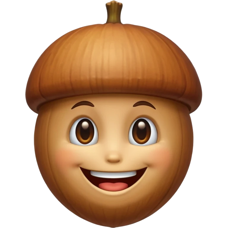 acorn with face emoji