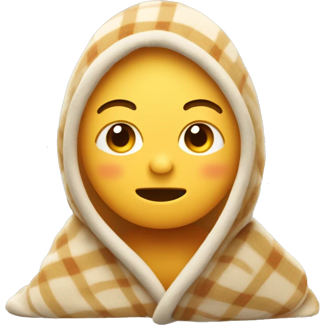 emoji face with cute relaxed chill facial expressions wrapped cosily in a blanket  emoji