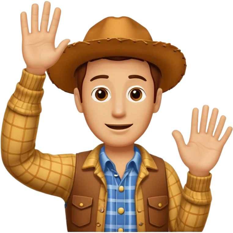 Woody saludos con la mano arriba  emoji