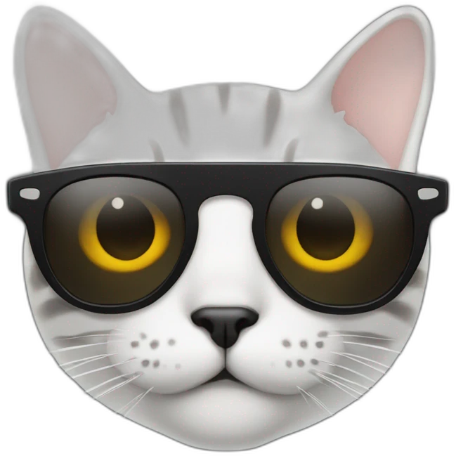 Cat face with black sun glasses emoji