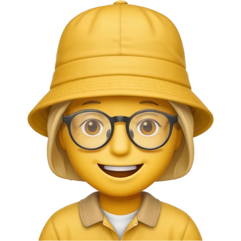smiley emoji wearing a bucket hat and glasses emoji