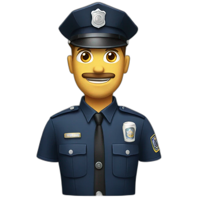 A police man drink beer emoji