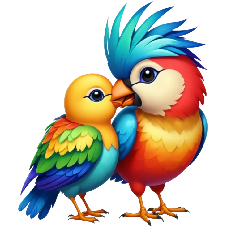 Kissing bird emoji