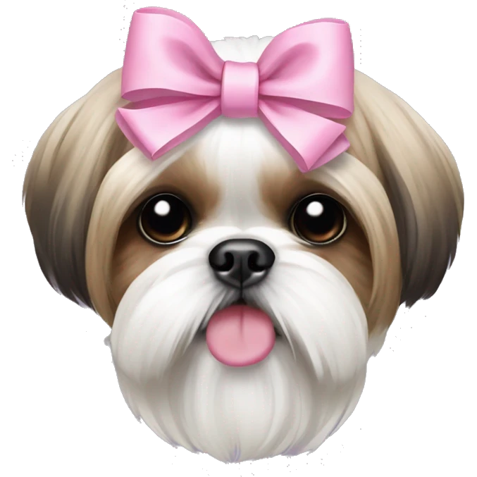 shih tzu with pink bow  emoji