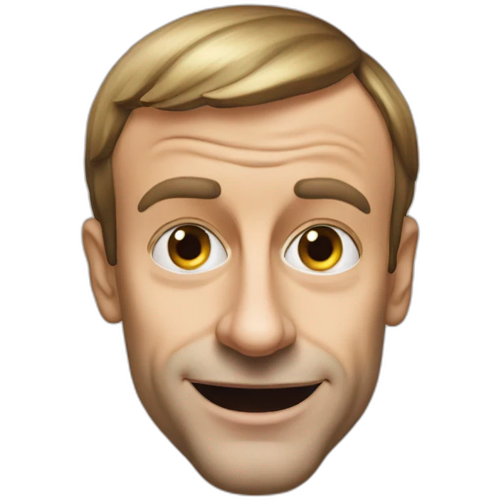 Emmanuel Macron with a big nose emoji