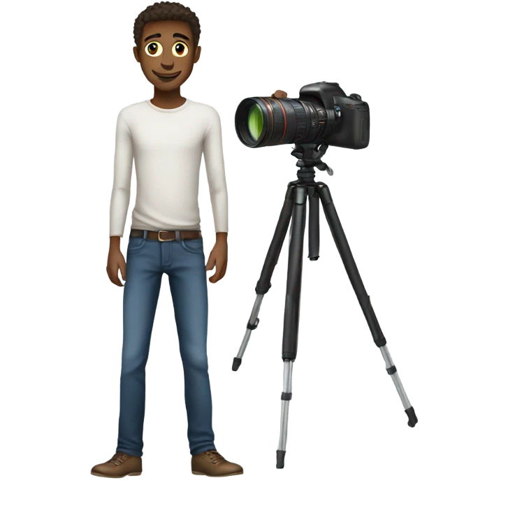 skinny guy with canon emoji