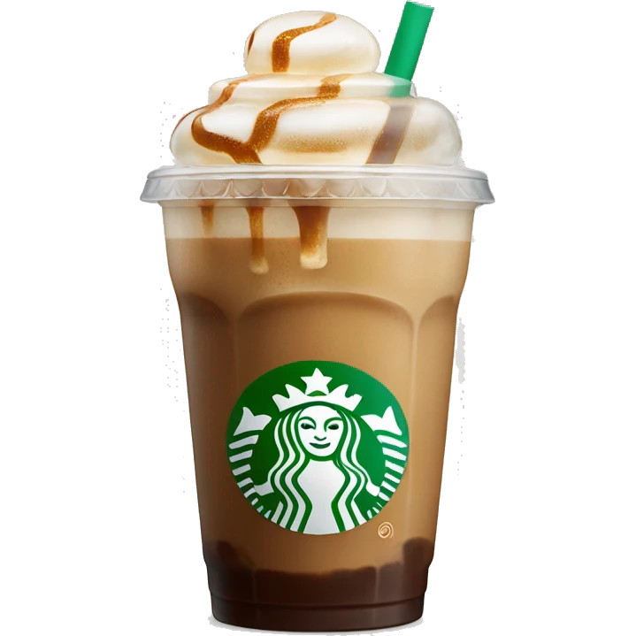 Starbuck ice coffee with ice cubes emoji