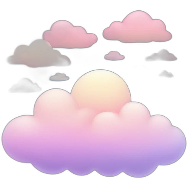 Pastel gradient hue clouds emoji