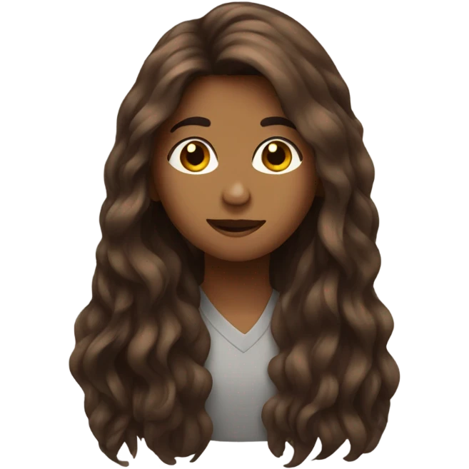 Brown long hair emoji