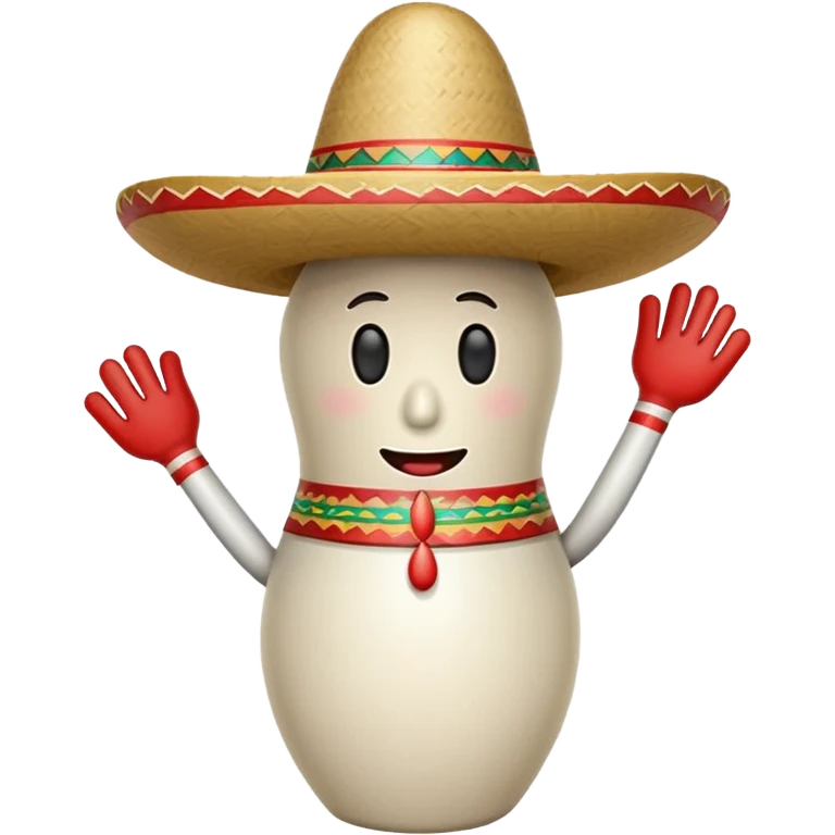 A bowling pin wearing a sombrero  emoji