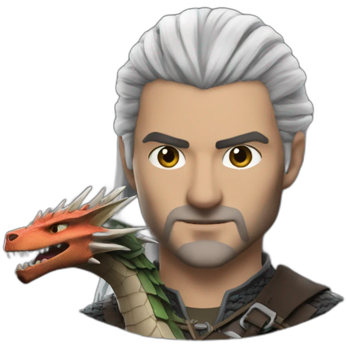 Witcher with dragon emoji