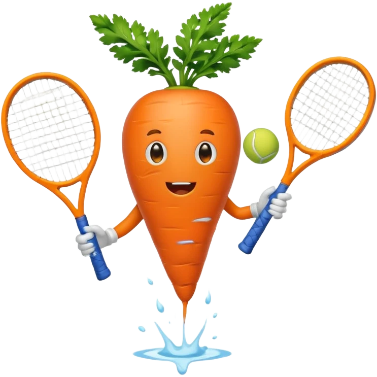 Carrot sweating playing tennis emoji