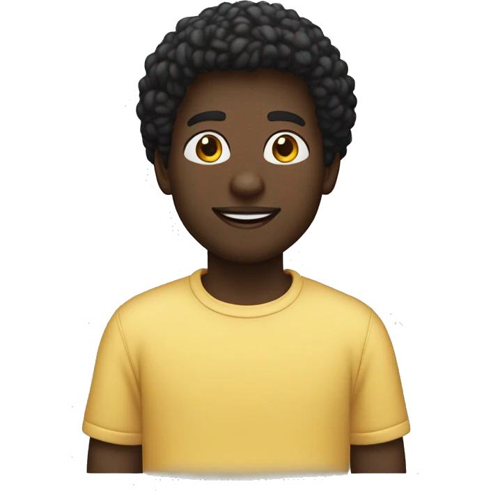 Menino negro com blusa de moletom Branco  emoji