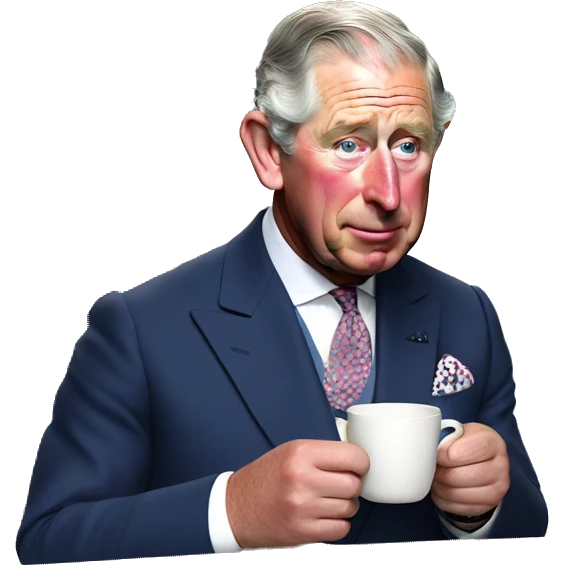 Prince Charles drinking a cup of tea  emoji